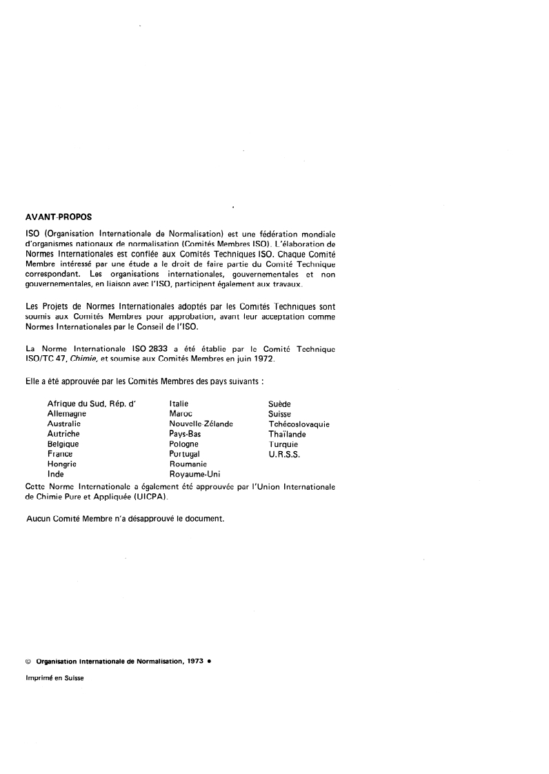 ISO 2833:1973 ISO 2833:1973 - Fluorure de sodium à usage industriel — Dosage du fluor — Méthode Willard-Winter modifiée/1/1973 - Page 2 preview