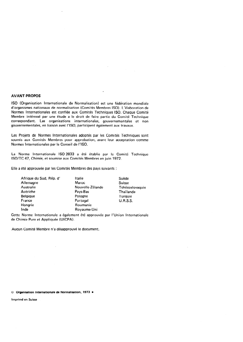 ISO 2833:1973 ISO 2833:1973 - Fluorure de sodium à usage industriel — Dosage du fluor — Méthode Willard-Winter modifiée/1/1973 - Page 2 preview