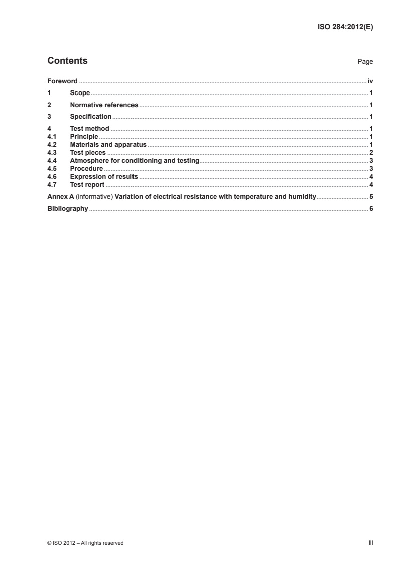 ISO 284:2012 ISO 284:2012 - Conveyor belts — Electrical conductivity — Specification and test method/29/2012 - Page 3 preview