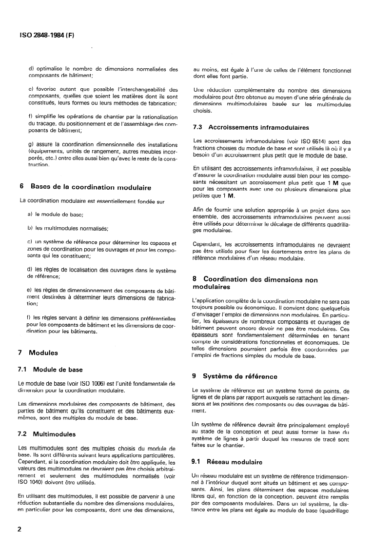 ISO 2848:1984 ISO 2848:1984 - Construction immobilière — Coordination modulaire — Principes et règles/1/1984 - Page 4 preview