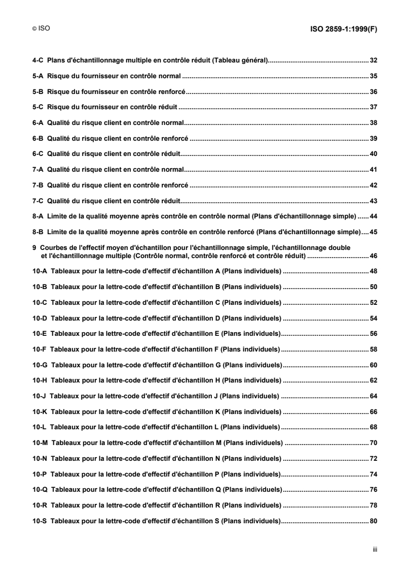 ISO 2859-1:1999 ISO 2859-1:1999 - Règles d'échantillonnage pour les contrôles par attributs — Partie 1: Procédures d'échantillonnage pour les contrôles lot par lot, indexés d'après le niveau de qualité acceptable (NQA)/18/1999 - Page 3 preview
