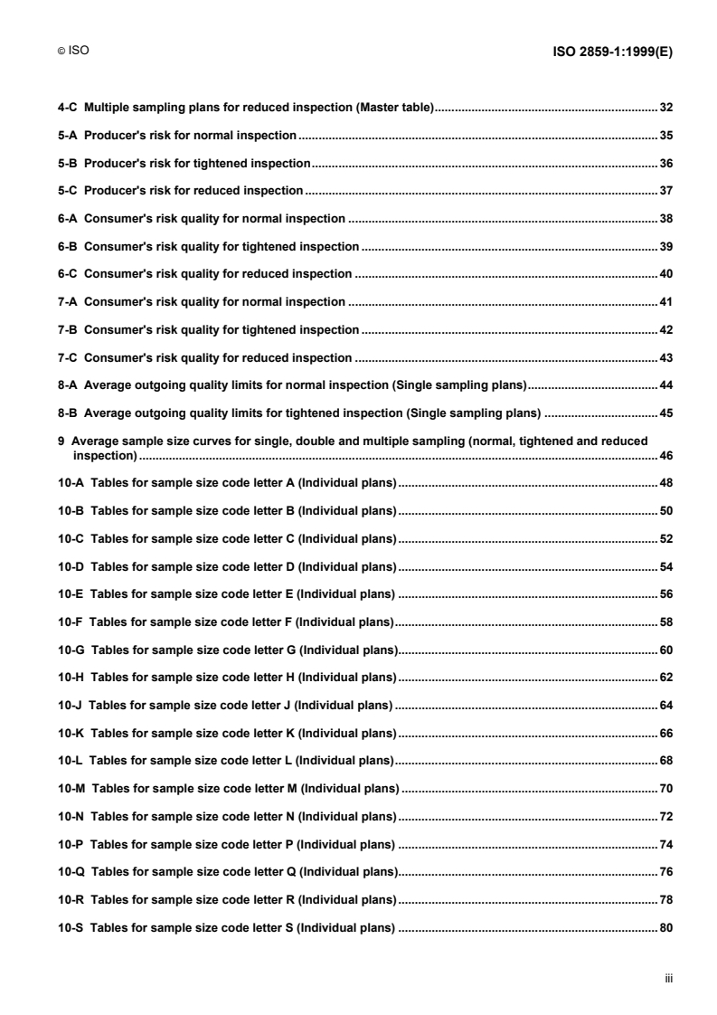 ISO 2859-1:1999 ISO 2859-1:1999 - Sampling procedures for inspection by attributes — Part 1: Sampling schemes indexed by acceptance quality limit (AQL) for lot-by-lot inspection/18/1999 - Page 3 preview
