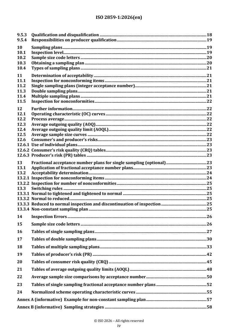ISO 2859-1:2026 ISO 2859-1:2026 - Sampling procedures for inspection by attributes — Part 1: Sampling schemes indexed by acceptance quality limit (AQL) for lot-by-lot inspection
Released:22. 01. 2026 - Page 4 preview