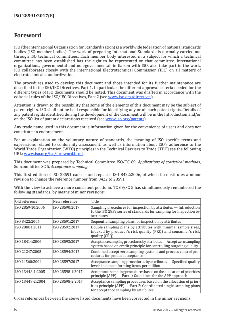 ISO 28591:2017 ISO 28591:2017 - Sequential sampling plans for inspection by attributes/23/2017 - Page 4 preview