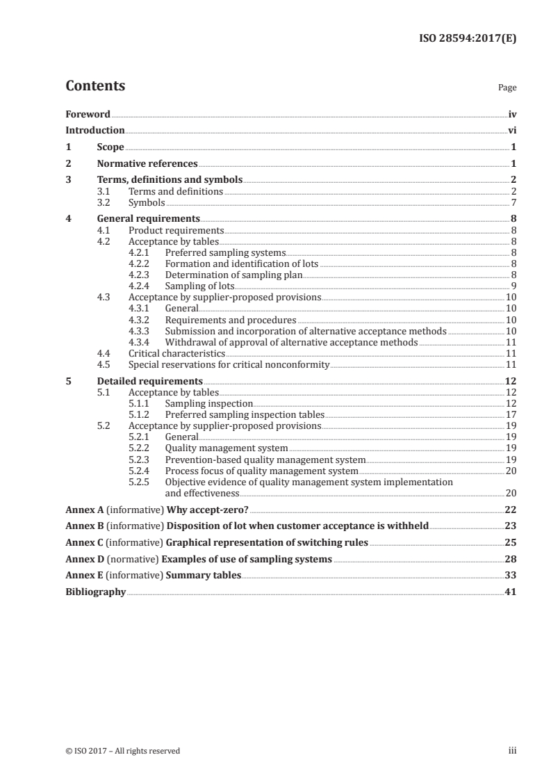 ISO 28594:2017 ISO 28594:2017 - Combined accept-zero sampling systems and process control procedures for product acceptance/23/2017 - Page 3 preview