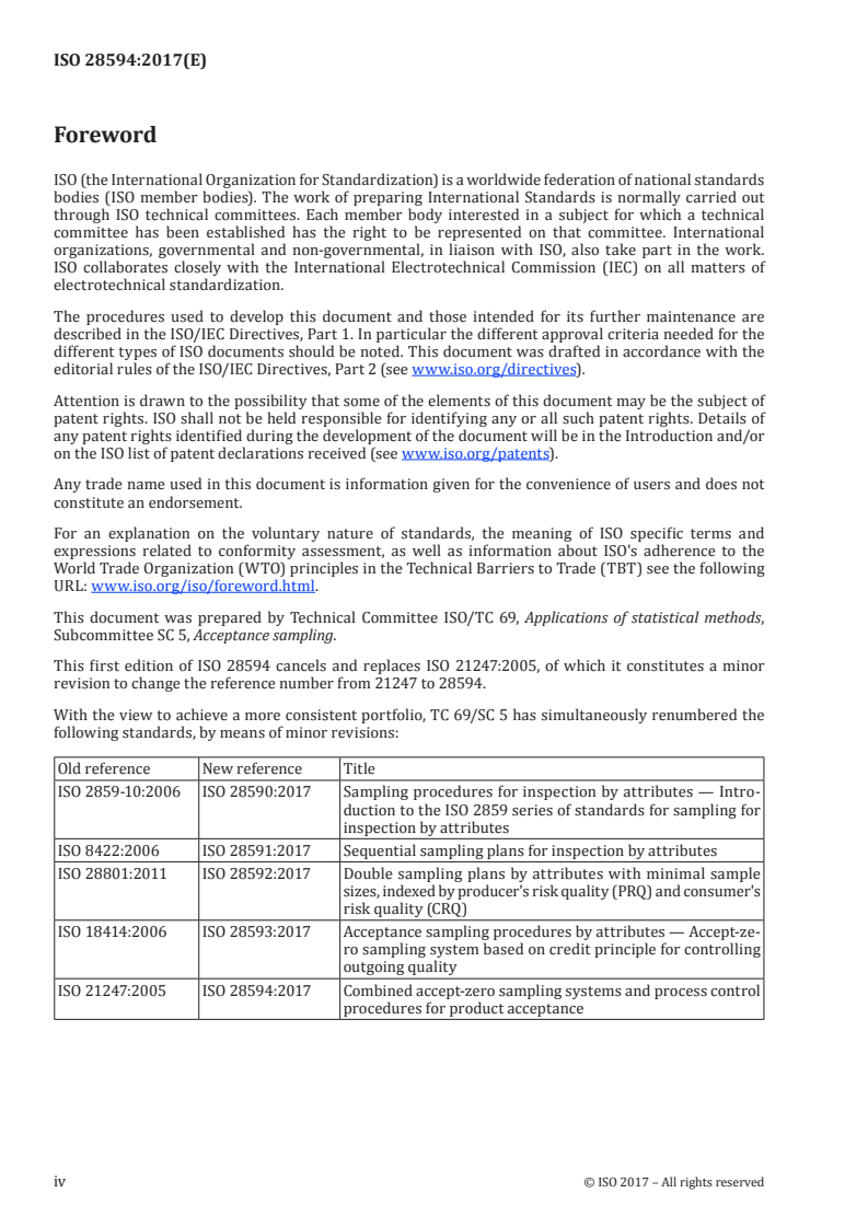 ISO 28594:2017 ISO 28594:2017 - Combined accept-zero sampling systems and process control procedures for product acceptance/23/2017 - Page 4 preview