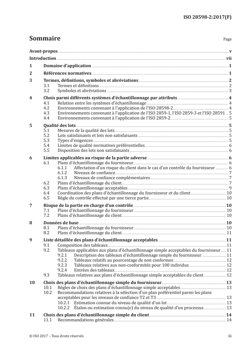 ISO 28598-2:2017 ISO 28598-2:2017 - Règles d'échantillonnage pour acceptation fondées sur le principe d'attribution de priorités (APP) — Partie 2: Plans d'échantillonnage simple coordonnés pour l'échantillonnage pour acceptation par attributs/17/2017 - Page 3 preview
