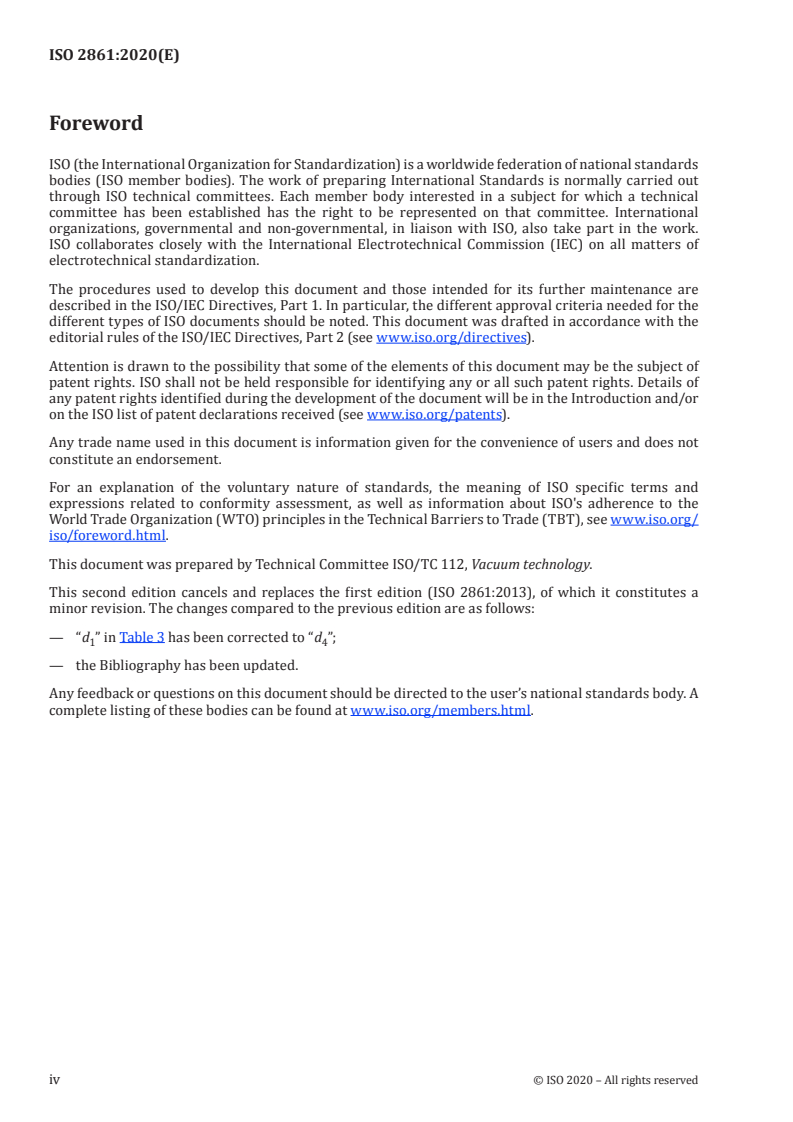 ISO 2861:2020 ISO 2861:2020 - Vacuum technology — Dimensions of clamped-type quick-release couplings/17/2020 - Page 4 preview