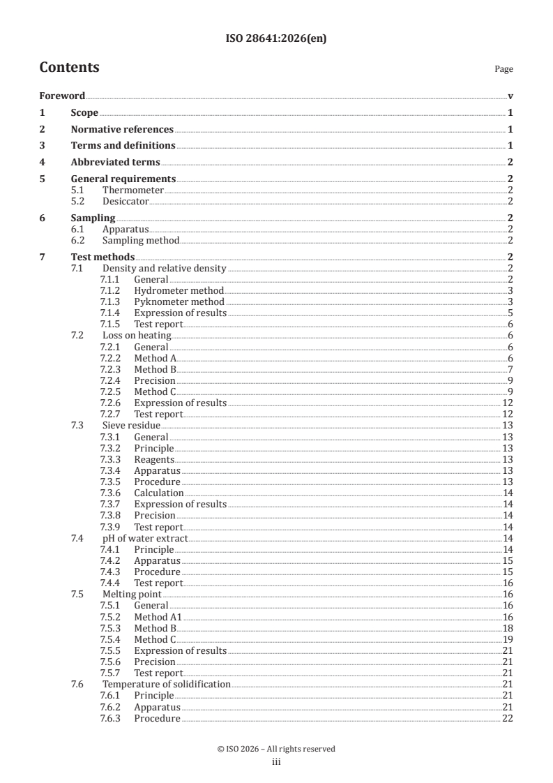 ISO 28641:2026 ISO 28641:2026 - Rubber compounding ingredients — Organic chemicals — General test methods - Page 3 preview