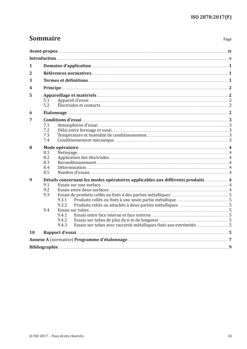 ISO 2878:2017 ISO 2878:2017 - Caoutchouc vulcanisé ou thermoplastique — Produits antistatiques et conducteurs — Détermination de la résistance électrique/12/2017 - Page 3 preview
