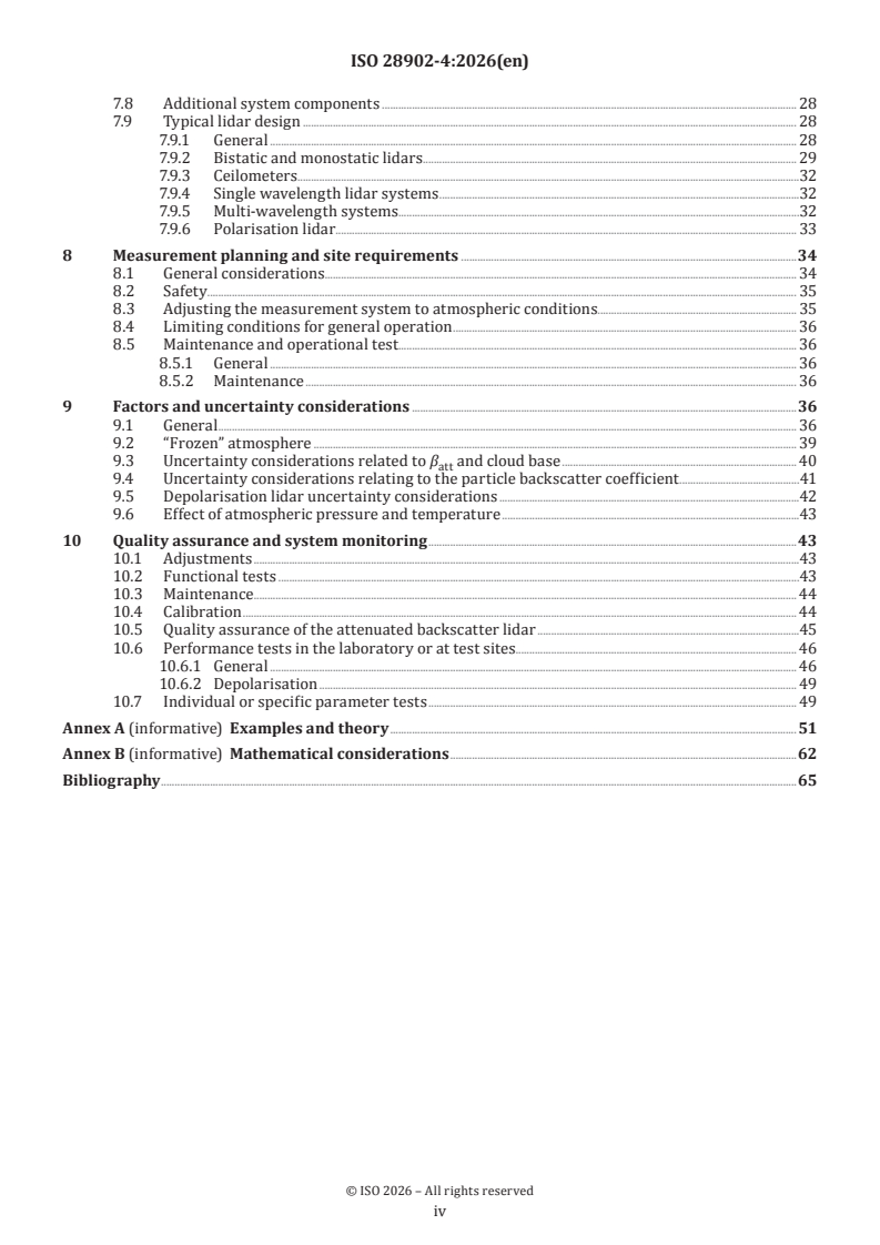 ISO 28902-4:2026 ISO 28902-4:2026 - Air quality — Environmental meteorology — Part 4: Ground-based remote sensing of meteorological parameters by particle backscatter lidar - Page 4 preview