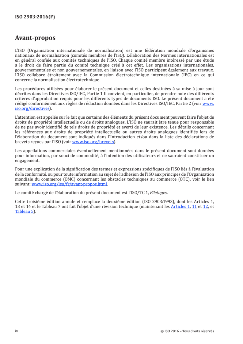 ISO 2903:2016 ISO 2903:2016 - Filetages métriques trapézoïdaux ISO — Tolérances/12/2016 - Page 4 preview