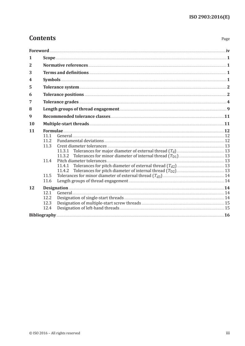 ISO 2903:2016 ISO 2903:2016 - ISO metric trapezoidal screw threads — Tolerances/12/2016 - Page 3 preview