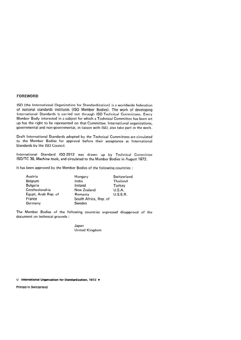 ISO 2912:1973 ISO 2912:1973 - Modular units for machine tool construction — Multi-spindle heads — Casing and input drive shaft dimensions/1/1973 - Page 2 preview