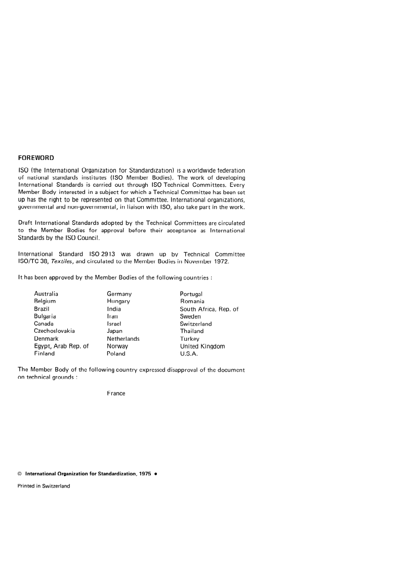 ISO 2913:1975 ISO 2913:1975 - Wool — Colorimetric determination of cystine plus cysteine in hydrolysates/1/1975 - Page 2 preview