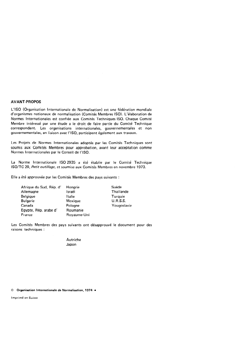 ISO 2935:1974 ISO 2935:1974 - Lames de scies circulaires à bois — Dimensions/1/1974 - Page 2 preview