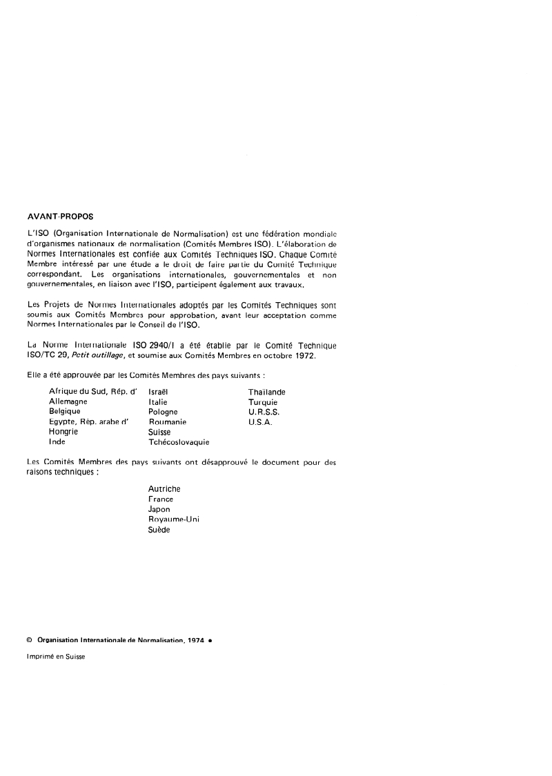 ISO 2940-1:1974 ISO 2940-1:1974 - Fraises à surfacer et à surfacer et dresser, à montage direct sur nez de broches à conicité 7/24 — Dimensions d'interchangeabilité — Mandrins de centrage/1/1974 - Page 2 preview