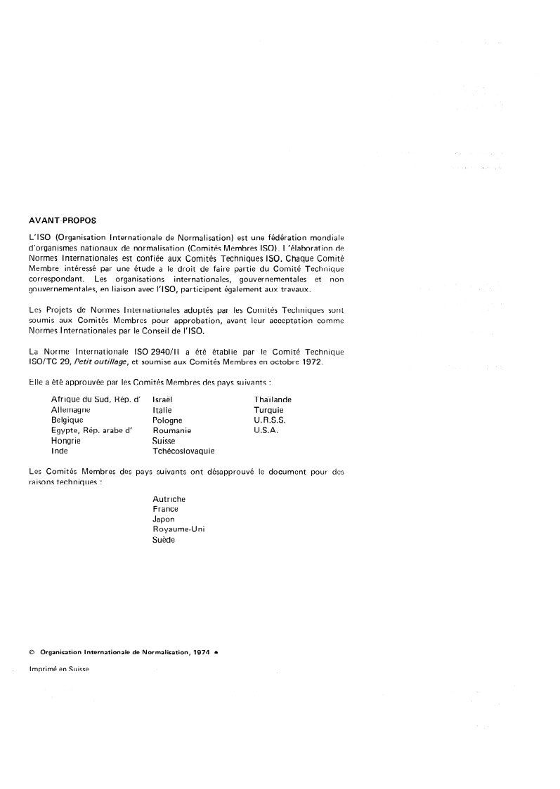 SIST ISO 2940-2:1998 ISO 2940-2:1974 - Fraises à surfacer et à surfacer et dresser, à montage direct sur nez de broches à conicité 7/24 — Fraises à lames amovibles/1/1974 - Page 2 preview