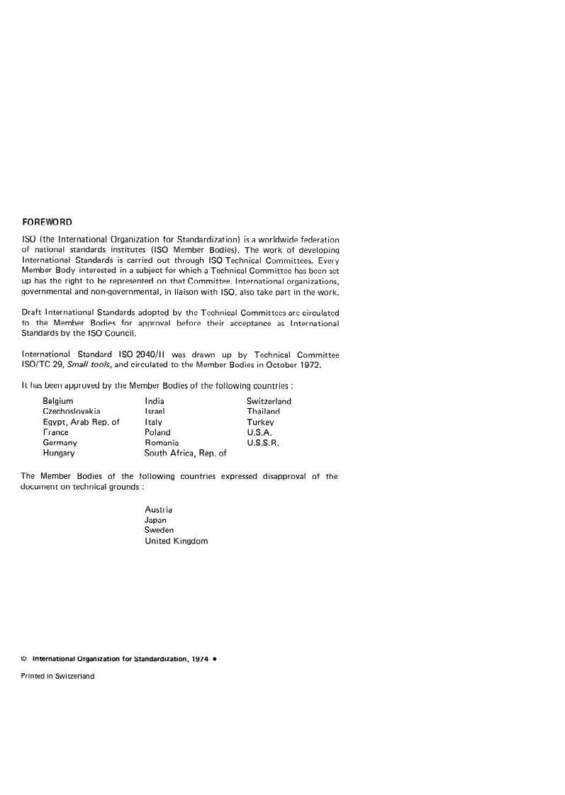 SIST ISO 2940-2:1998 ISO 2940-2:1974 - Milling cutters mounted on centring arbors having a 7/24 taper — Inserted tooth cutters/1/1974 - Page 2 preview