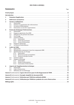 ISO 29481-1:2025 - Modèles des informations de la construction — Protocole d’échange d’informations — Partie 1: Méthodologie et format
Released:11/24/2025 - Page 3 preview