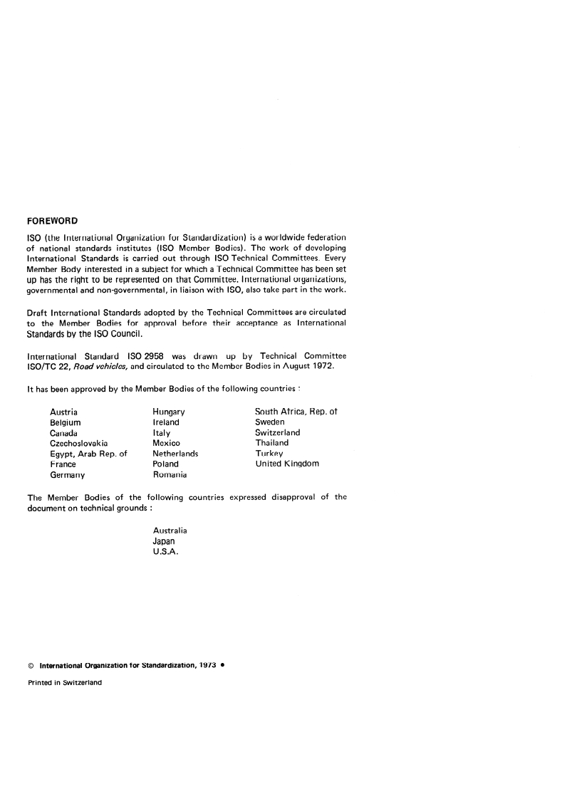 ISO 2958:1973 ISO 2958:1973 - Road vehicles — Exterior protection for passenger cars/1/1973 - Page 2 preview