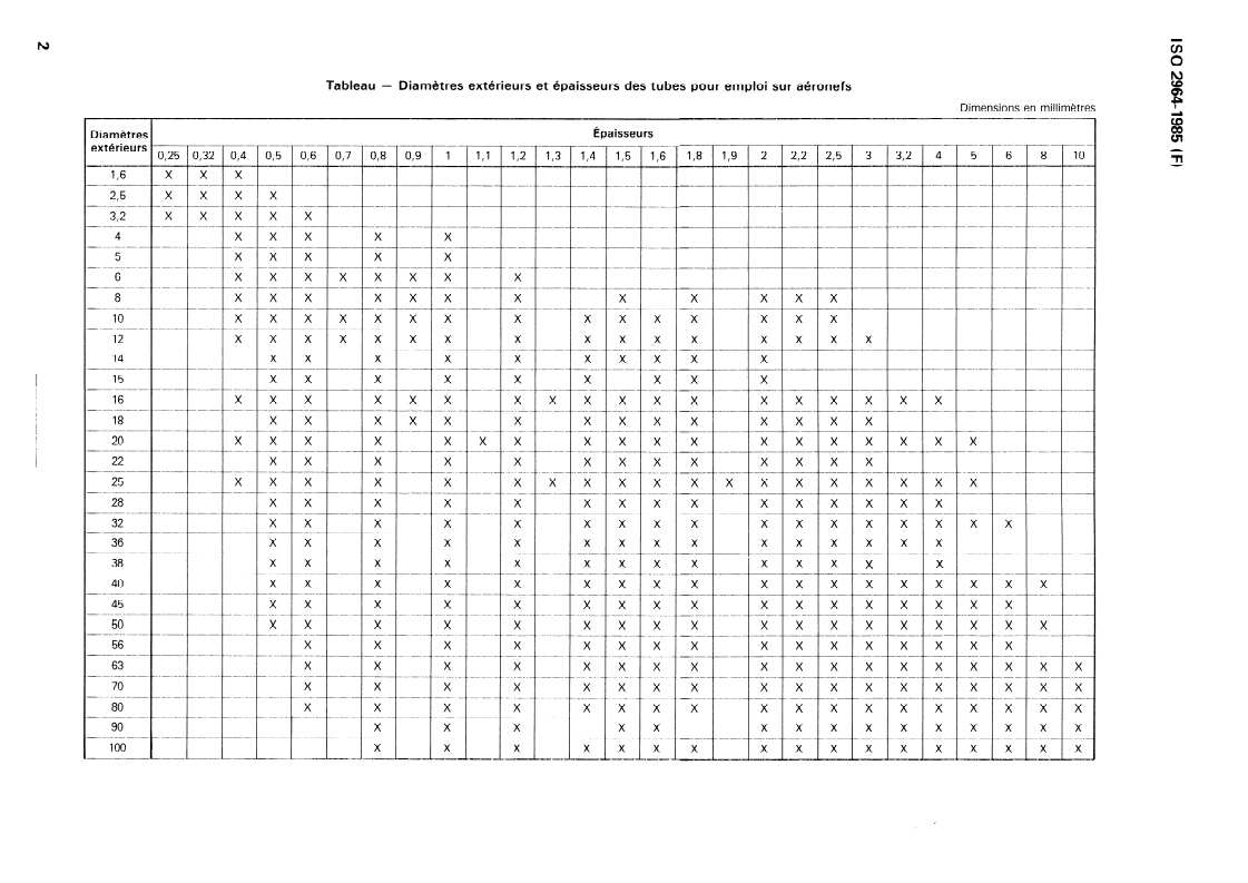 ISO 2964:1985 ISO 2964:1985 - Aéronautique et espace — Tubes — Diamètres extérieurs et épaisseurs — Dimensions métriques/21/1985 - Page 4 preview