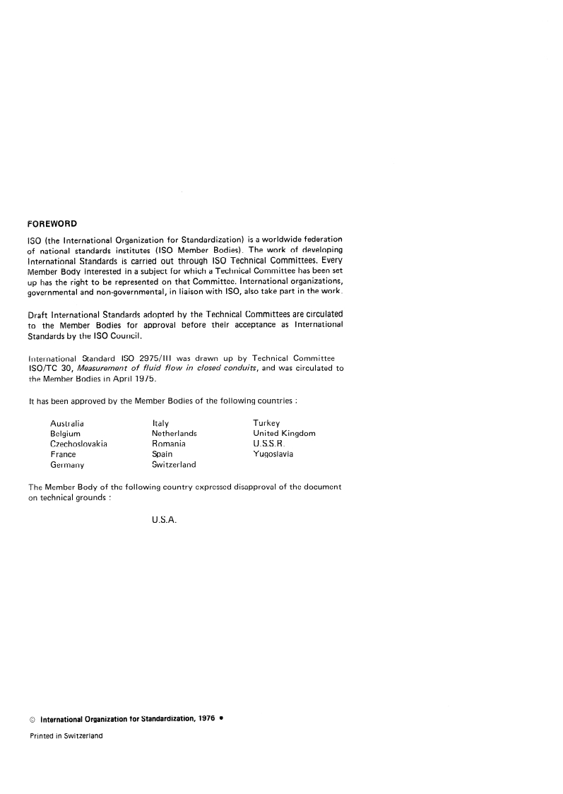 ISO 2975-3:1976 ISO 2975-3:1976 - Measurement of water flow in closed conduits — Tracer methods — Part 3: Constant rate injection method using radioactive tracers/1/1976 - Page 2 preview
