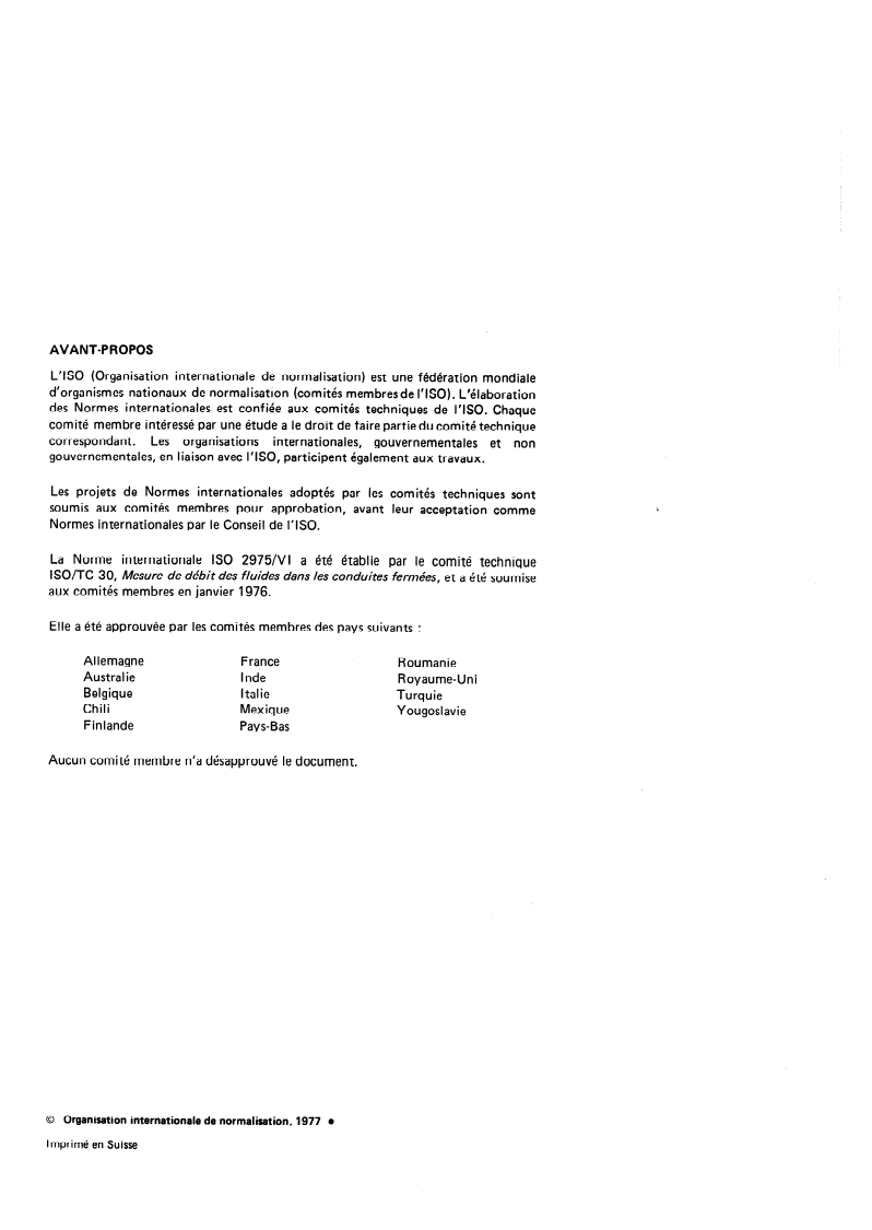 ISO 2975-6:1977 ISO 2975-6:1977 - Mesure de débit de l'eau dans les conduites fermées — Méthodes par traceurs — Partie 6: Méthode du temps de transit utilisant des traceurs non radioactifs/1/1977 - Page 2 preview