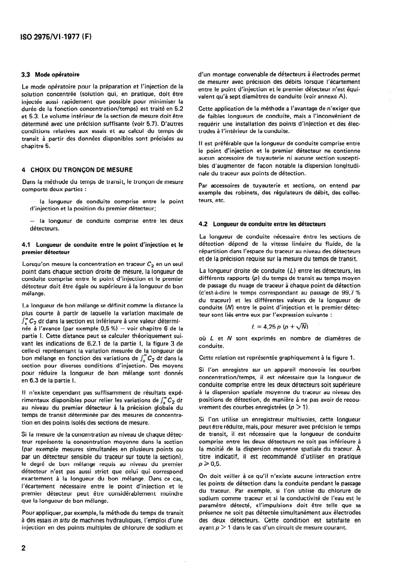 ISO 2975-6:1977 ISO 2975-6:1977 - Mesure de débit de l'eau dans les conduites fermées — Méthodes par traceurs — Partie 6: Méthode du temps de transit utilisant des traceurs non radioactifs/1/1977 - Page 4 preview