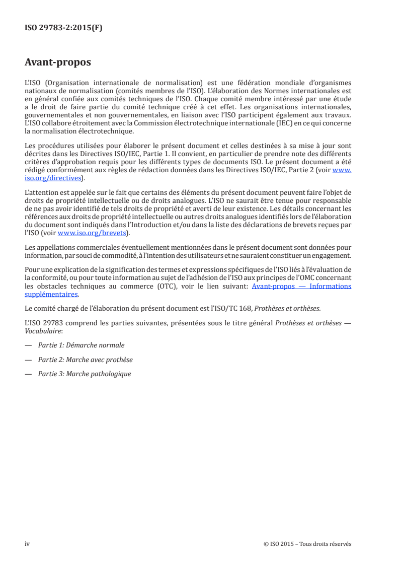ISO 29783-2:2015 ISO 29783-2:2015 - Prothèses et orthèses — Vocabulaire — Partie 2: Marche avec prothèse/20/2015 - Page 4 preview