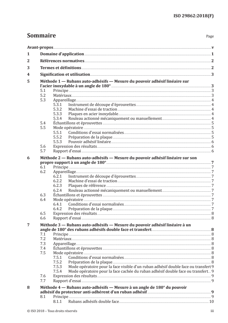 ISO 29862:2018 ISO 29862:2018 - Rubans auto-adhésifs — Détermination des caractéristiques du pouvoir adhésif linéaire/11/2018 - Page 3 preview