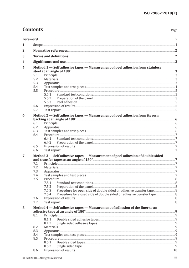 ISO 29862:2018 ISO 29862:2018 - Self adhesive tapes — Determination of peel adhesion properties/11/2018 - Page 3 preview