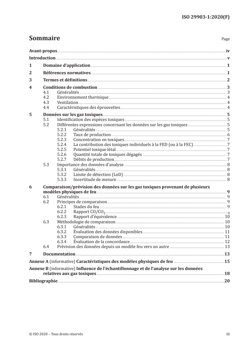 ISO 29903-1:2020 ISO 29903-1:2020 - Comparaison de données de gaz toxiques provenant de différents essais — Partie 1: Lignes directrices et exigences/26/2020 - Page 3 preview