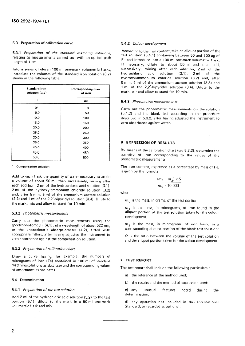 ISO 2992:1974 ISO 2992:1974 - Ammonium sulphate for industrial use — Determination of iron content — 2,2'- Bipyridyl photometric method/1/1974 - Page 4 preview