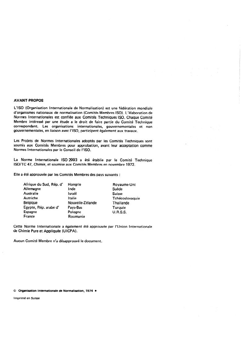 ISO 2993:1974 ISO 2993:1974 - Sulfate d'ammonium à usage industriel — Détermination de l'acidité libre — Méthode titrimétrique/1/1974 - Page 2 preview