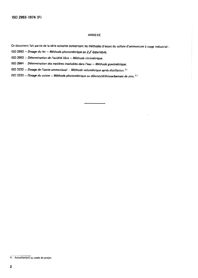 ISO 2993:1974 ISO 2993:1974 - Sulfate d'ammonium à usage industriel — Détermination de l'acidité libre — Méthode titrimétrique/1/1974 - Page 4 preview
