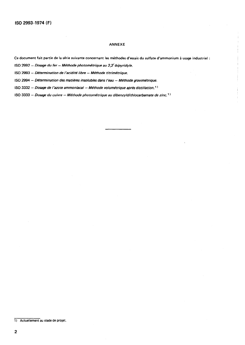 ISO 2993:1974 ISO 2993:1974 - Sulfate d'ammonium à usage industriel — Détermination de l'acidité libre — Méthode titrimétrique/1/1974 - Page 4 preview