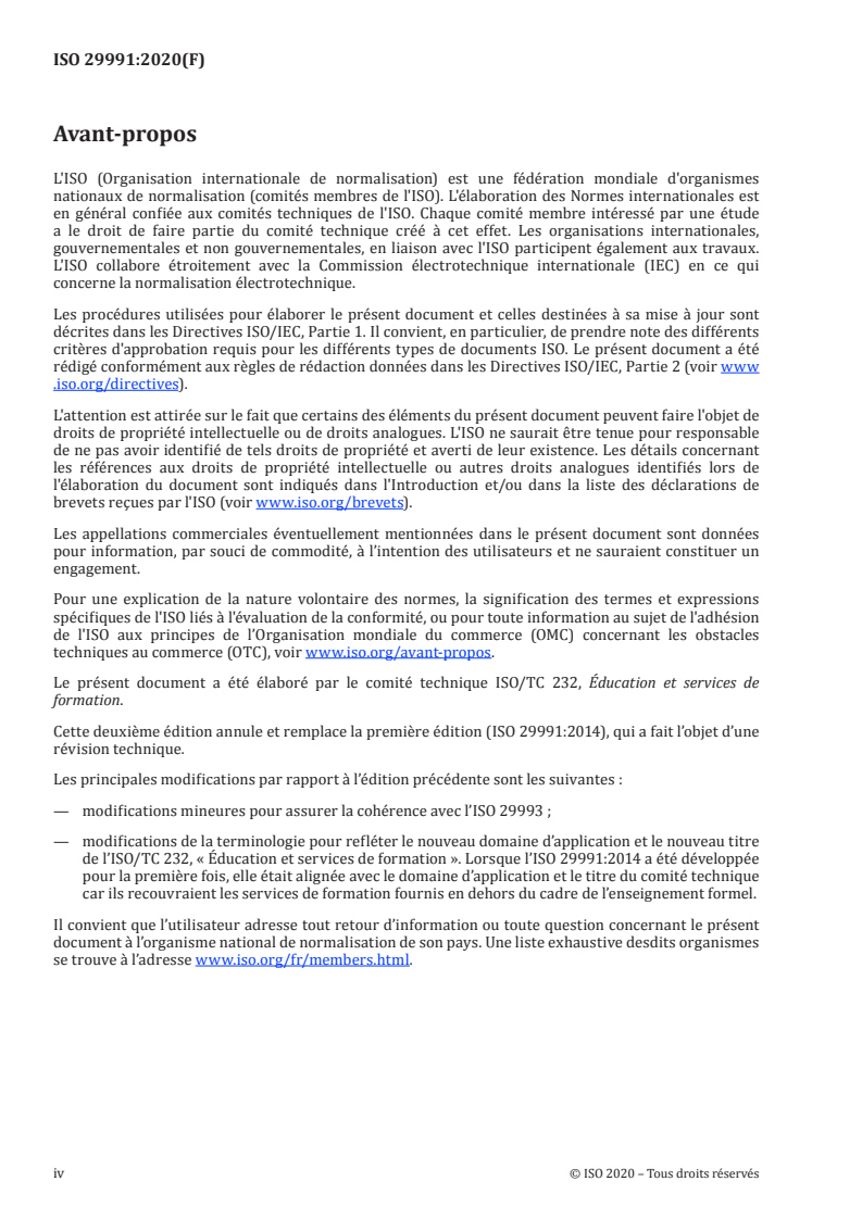 SIST ISO 29991:2023 ISO 29991:2020 - Services de formation en langues — Exigences/15/2020 - Page 4 preview
