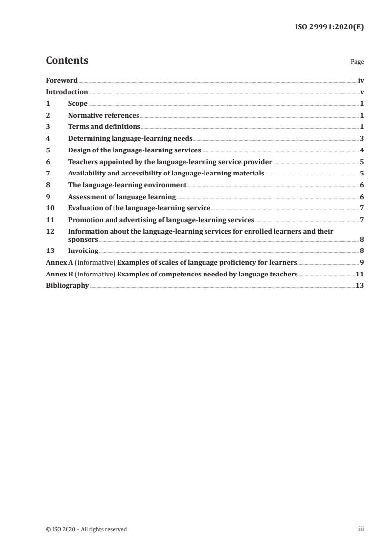 SIST ISO 29991:2023 ISO 29991:2020 - Language-learning services — Requirements/15/2020 - Page 3 preview