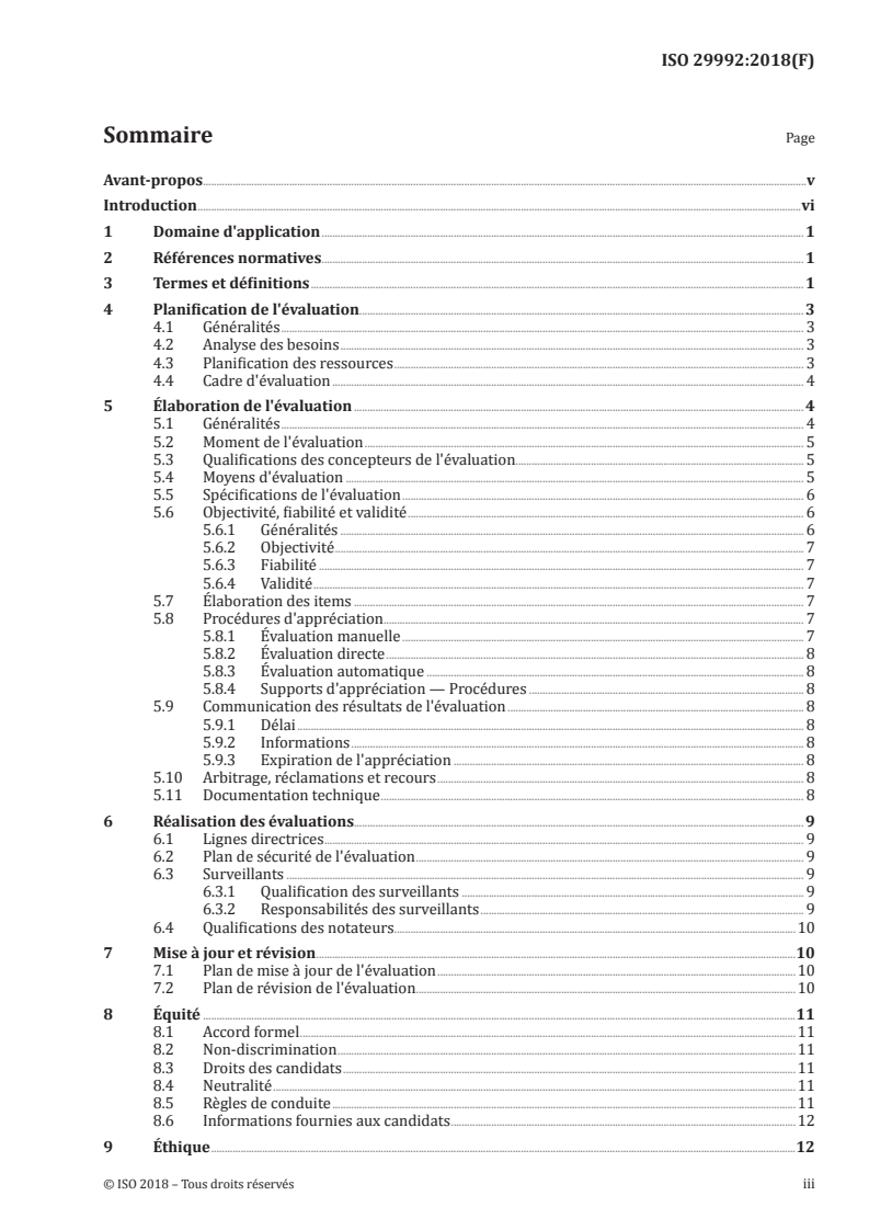 ISO 29992:2018 ISO 29992:2018 - Évaluation des acquis de la formation — Recommandations/19/2018 - Page 3 preview