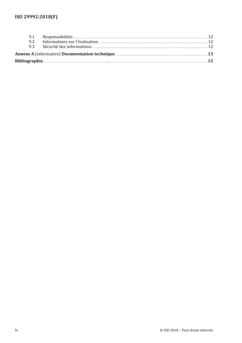 ISO 29992:2018 ISO 29992:2018 - Évaluation des acquis de la formation — Recommandations/19/2018 - Page 4 preview