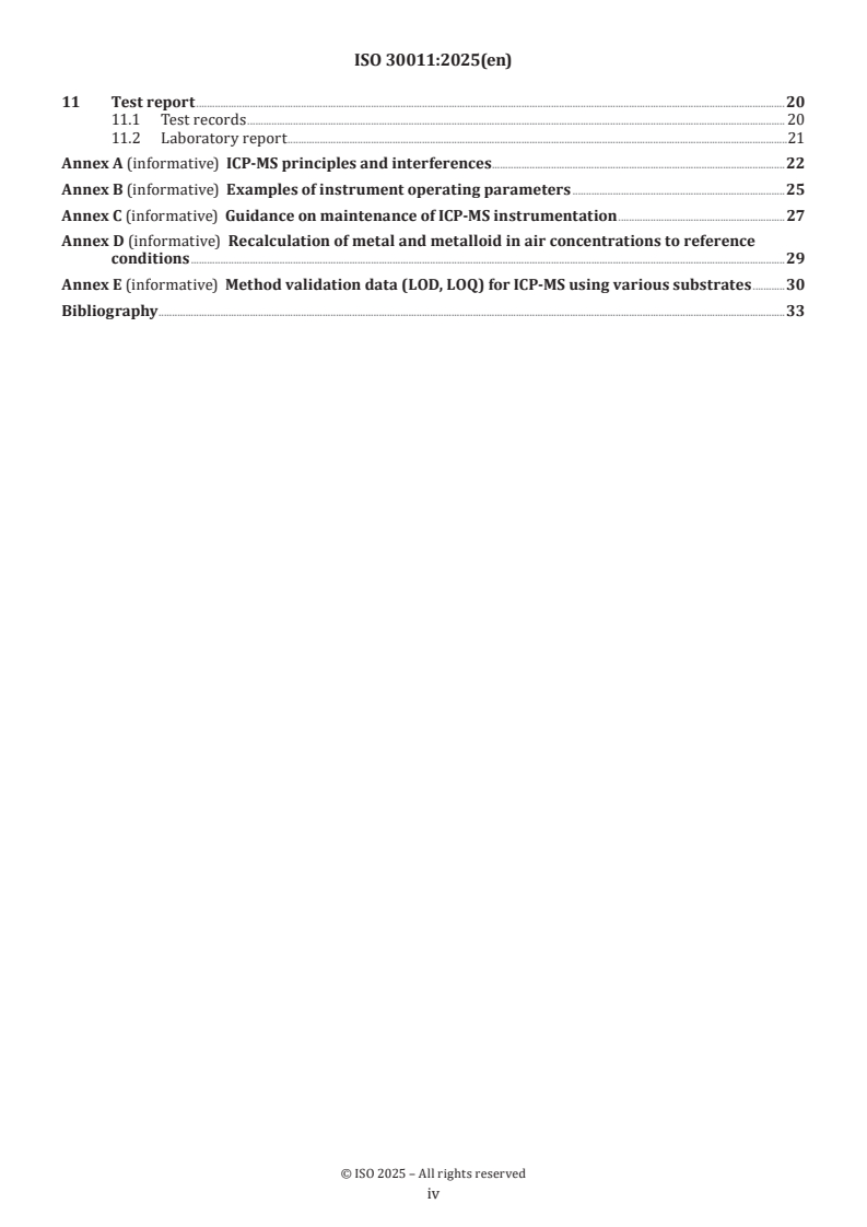 ISO 30011:2025 ISO 30011:2025 - Workplace air — Determination of metals and metalloids in airborne particulate matter by inductively coupled plasma mass spectrometry
Released:8. 08. 2025 - Page 4 preview