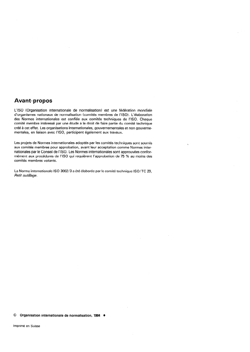 ISO 3002-3:1984 ISO 3002-3:1984 - Grandeurs de base en usinage et rectification — Partie 3: Grandeurs géométriques et cinématiques en usinage/1/1984 - Page 2 preview
