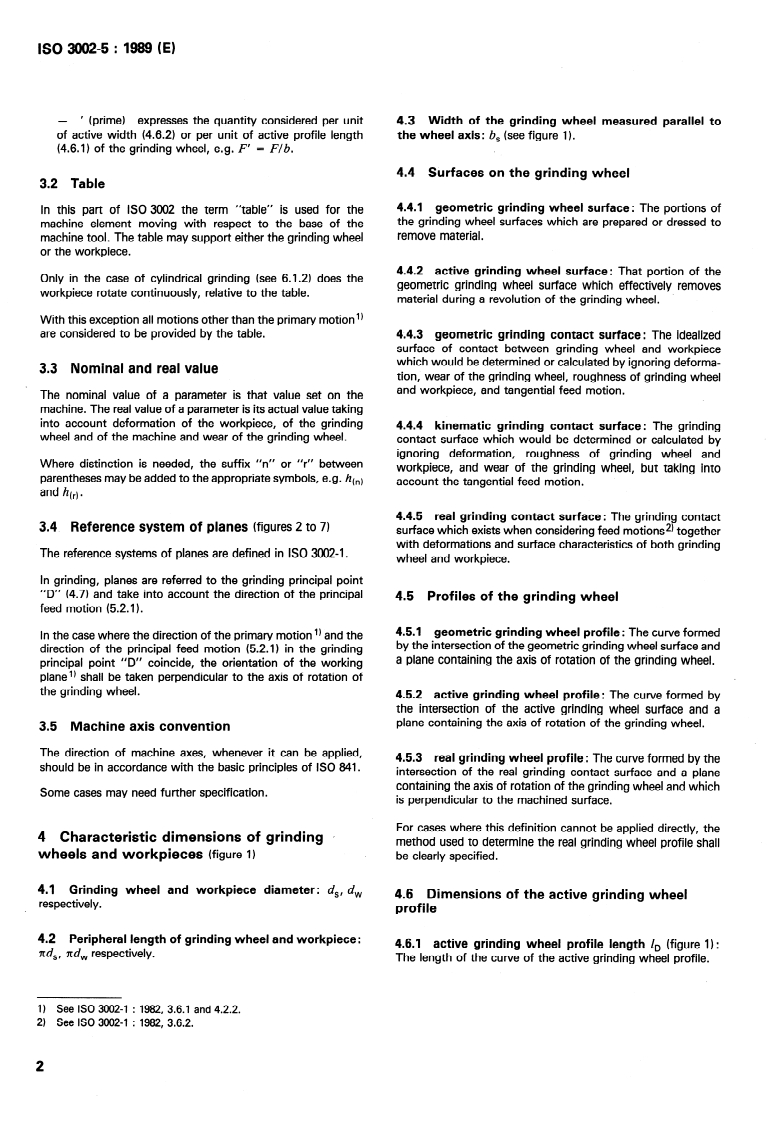 ISO 3002-5:1989 ISO 3002-5:1989 - Basic quantities in cutting and grinding — Part 5: Basic terminology for grinding processes using grinding wheels/2/1989 - Page 4 preview