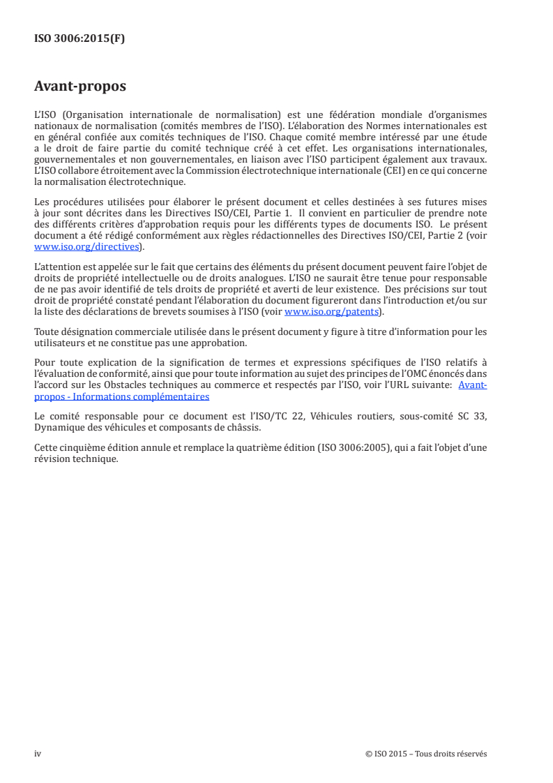 ISO 3006:2015 ISO 3006:2015 - Véhicules routiers — Roues pour voitures particulières pour utilisation sur routes — Méthodes d'essai/18/2015 - Page 4 preview