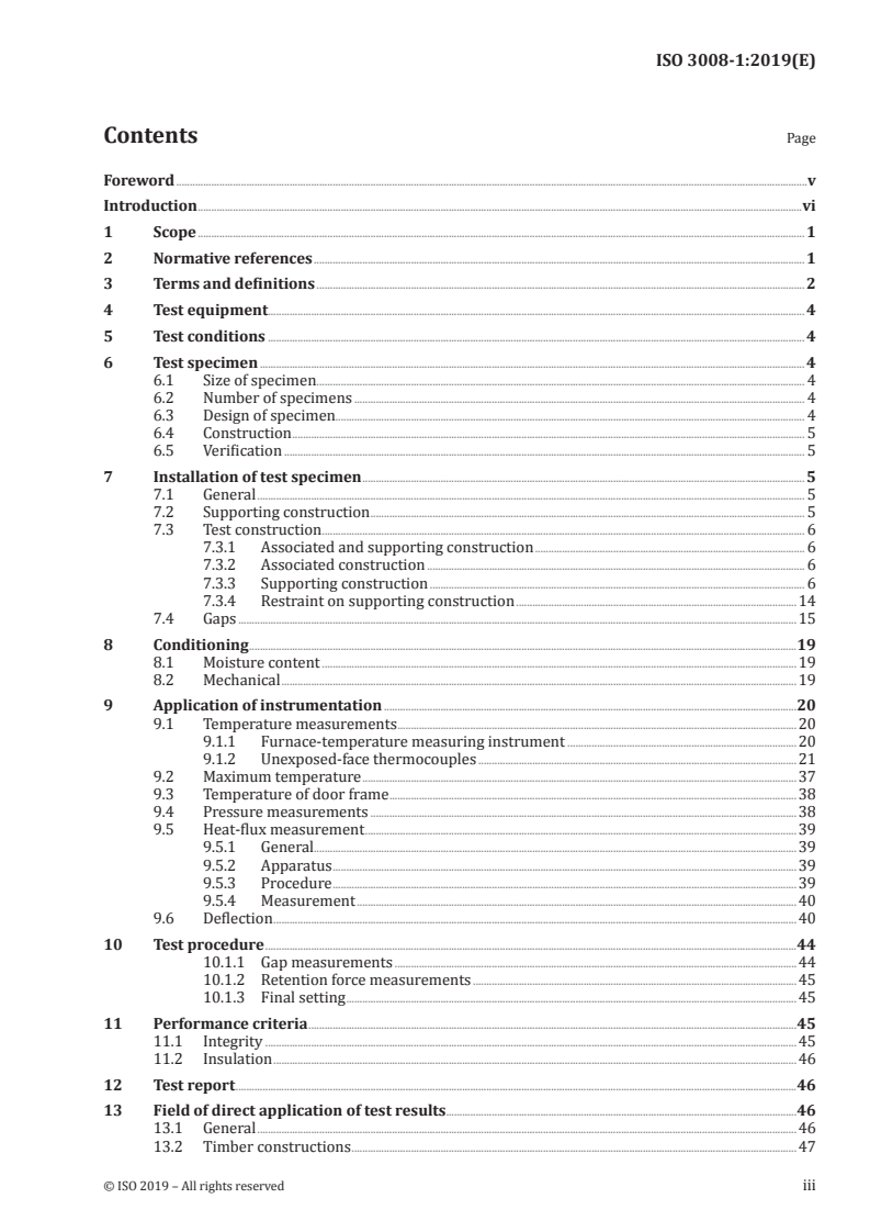ISO 3008-1:2019 ISO 3008-1:2019 - Fire resistance tests — Door and shutter assemblies — Part 1: General requirements/30/2019 - Page 3 preview