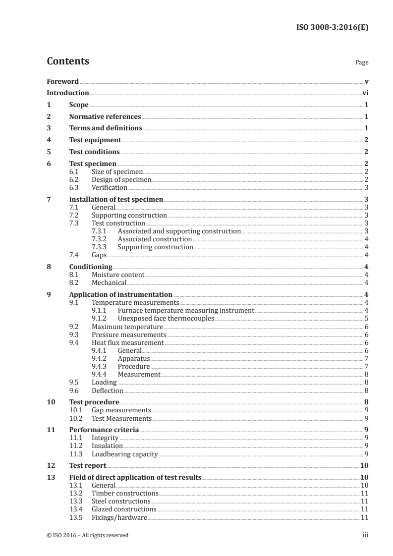 ISO 3008-3:2016 ISO 3008-3:2016 - Fire resistance tests — Part 3: Door and shutter assemblies horizontally oriented/2/2016 - Page 3 preview