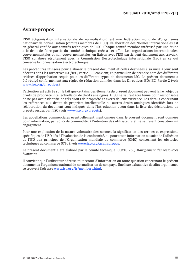 ISO 30401:2018/Amd 1:2022 ISO 30401:2018/Amd 1:2022 - Systèmes de management des connaissances — Exigences — Amendement 1/15/2024 - Page 3 preview