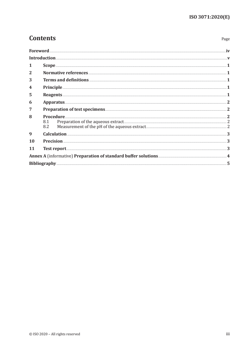 ISO 3071:2020 ISO 3071:2020 - Textiles — Determination of pH of aqueous extract/27/2020 - Page 3 preview