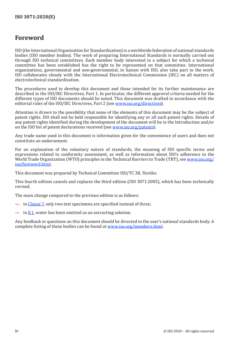 ISO 3071:2020 ISO 3071:2020 - Textiles — Determination of pH of aqueous extract/27/2020 - Page 4 preview